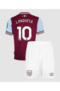 West Ham United Lucas Paqueta #10 Babytruitje Thuis tenue Kind 2024-25 Korte Mouw (+ Korte broeken)